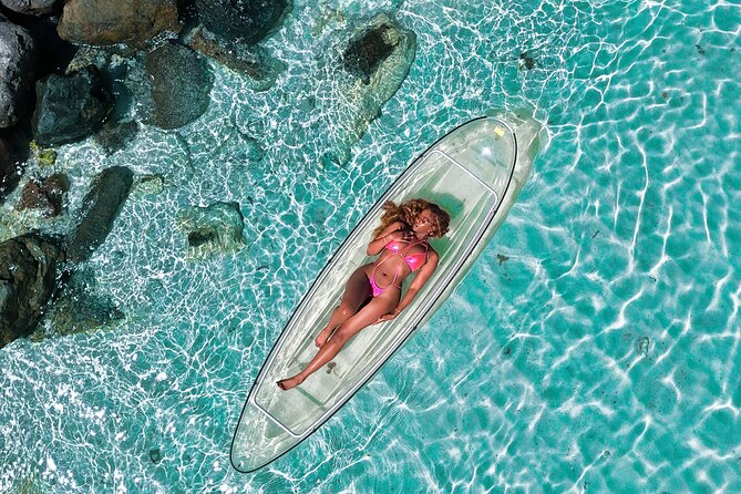 Drone Clear Kayak Barbados Photoshoot Experience - A clear kayak built for the camera