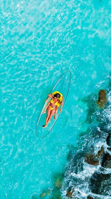 Drone Clear Kayak Barbados Photoshoot - Clear kayak views from above