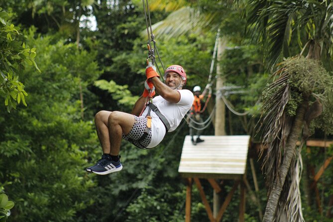 Monkey Zipline and Rum Tasting Tour at Harrison's Cave by Chukka - Flying the Monkey Zipline at roughly 120 feet