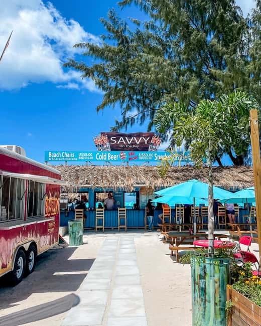 Shuttle to Carlisle Bay inclusive of beach chair - Savvy on the Bay adds food, showers, and a break from the sand