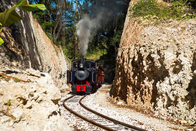 Victorian Steam (Long) Railway Journey+Great House & Distillery - Fields, forest, lake, and old quarry