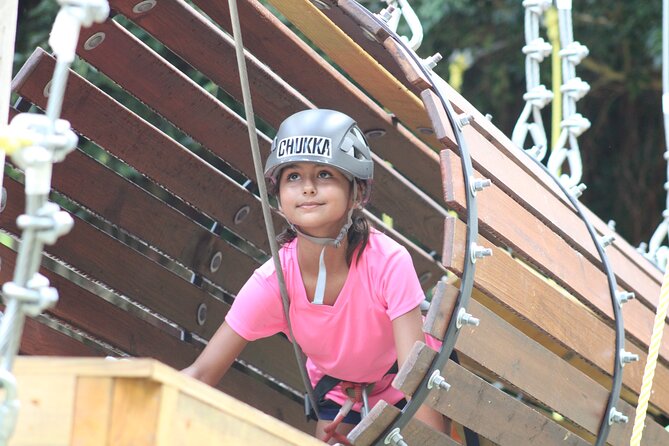 Zipline Experience & Obstacle Course at Harrison's Cave by Chukka - Tackling the 14-element Gully Challenge